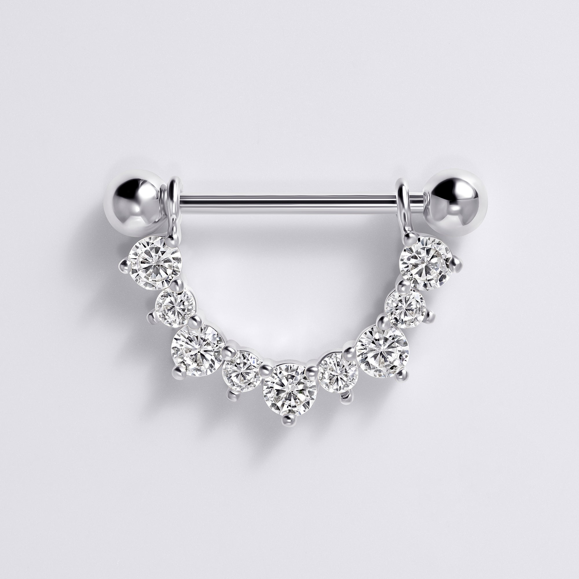 Elegant Gem Drop Nipple Piercing Barbell