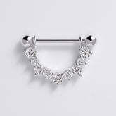 Elegant Gem Dangle Lightweight Titanium Nipple Ring