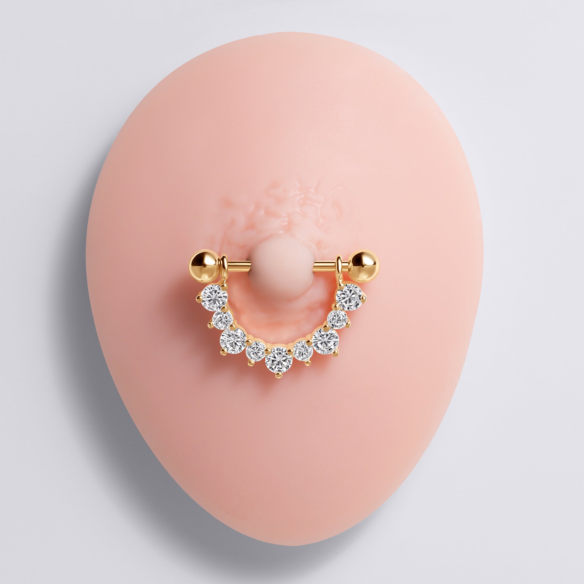 Elegant Gem Dangle Lightweight Titanium Nipple Ring