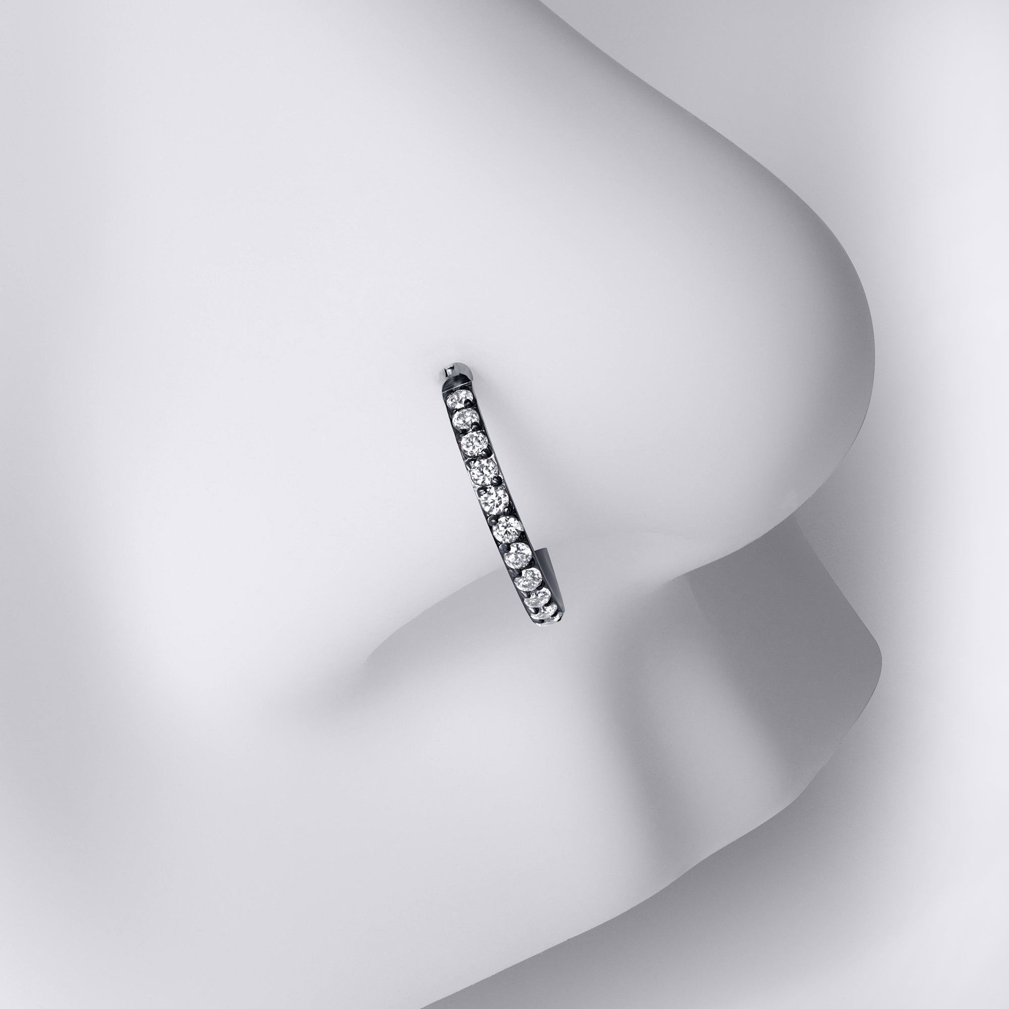 Black Nose Piercing Clicker Ring