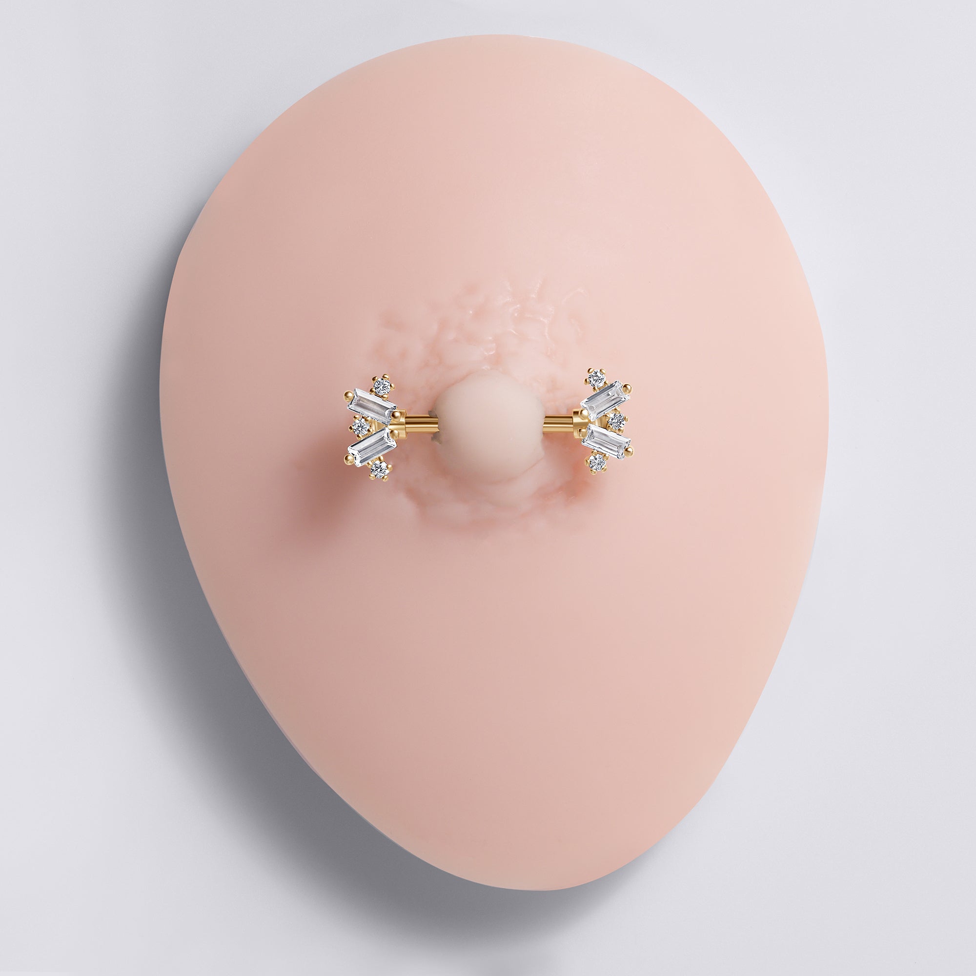 Baguette Gem Nipple Ring