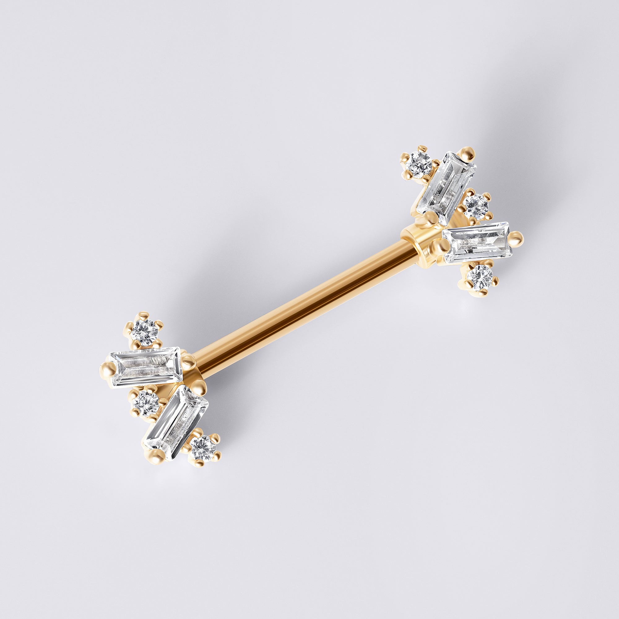 Baguette Gem Nipple Ring