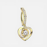 Dangle Heart Clicker Belly Button Ring