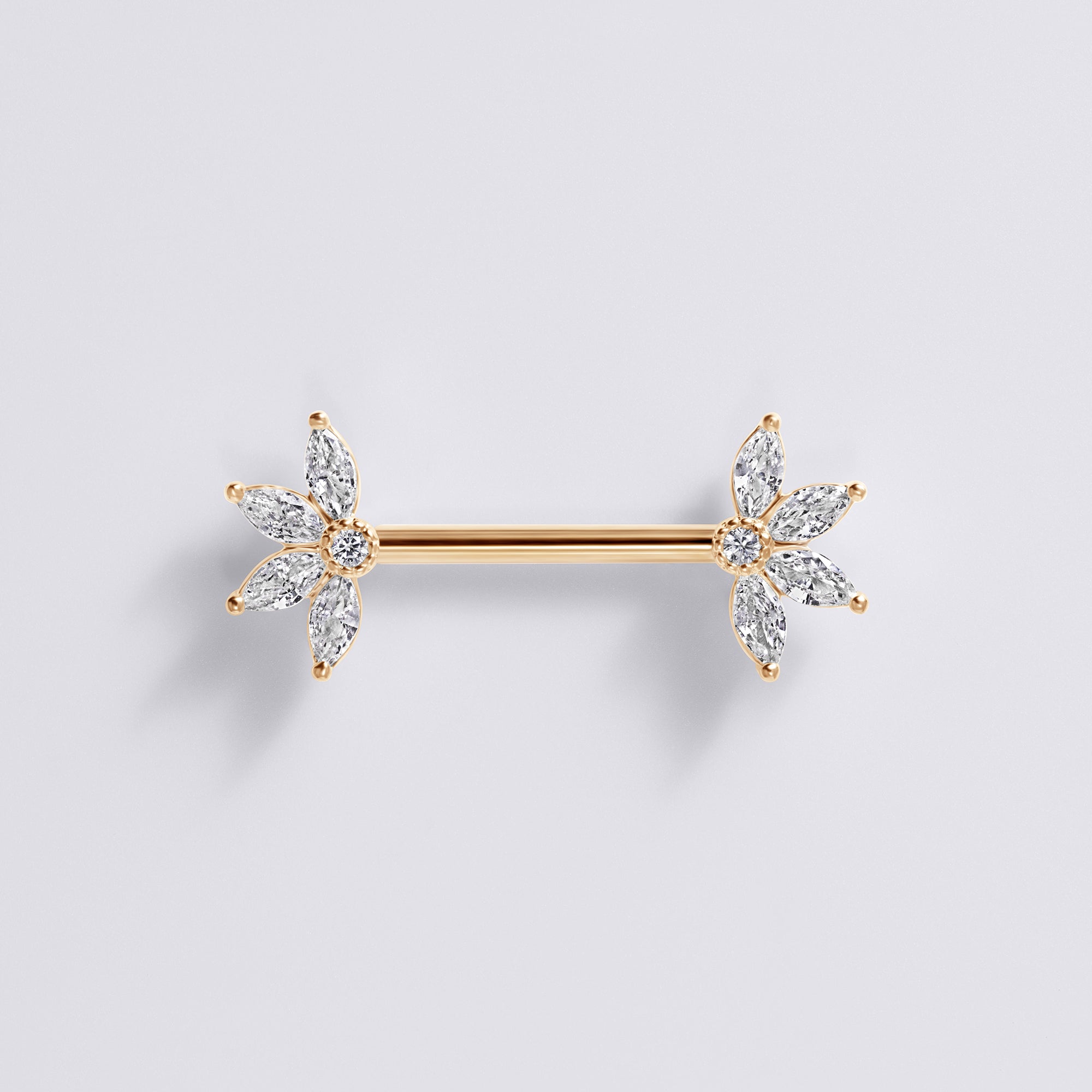 Marquise Flower Push Pin Nipple Ring