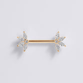 Marquise Flower Push Pin Nipple Ring
