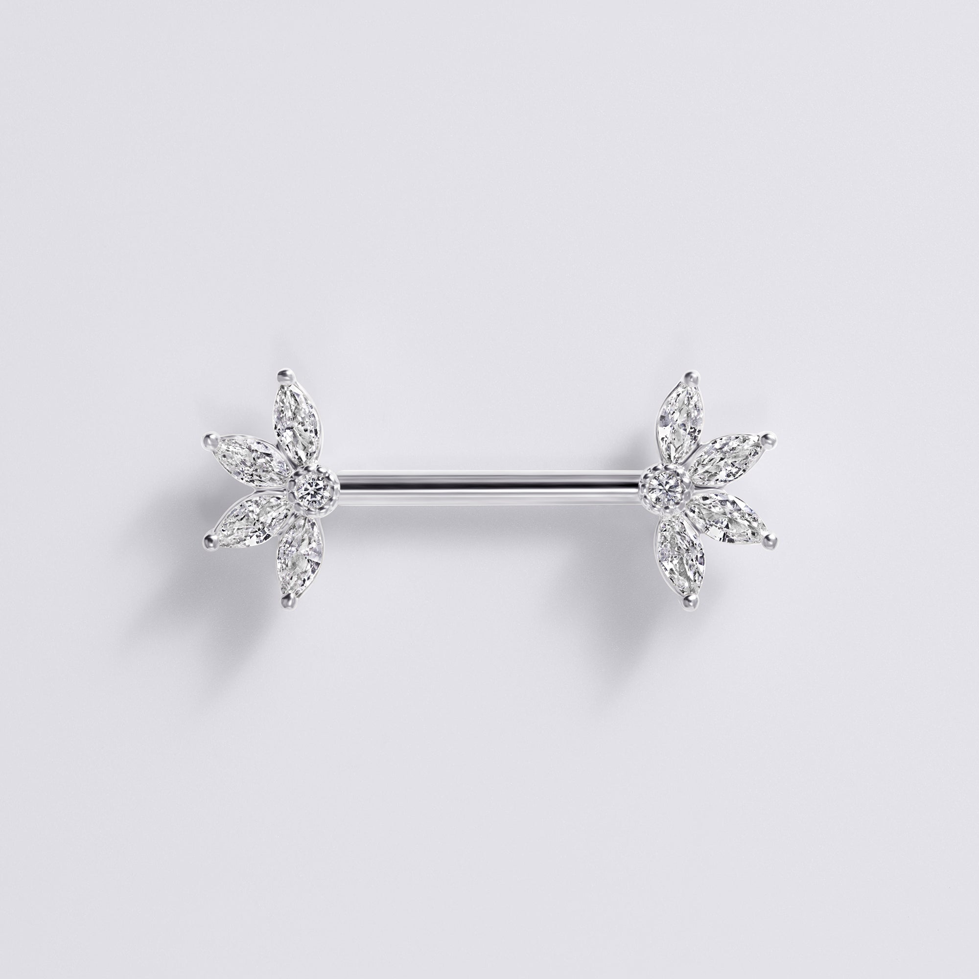 Marquise Flower Push Pin Nipple Ring