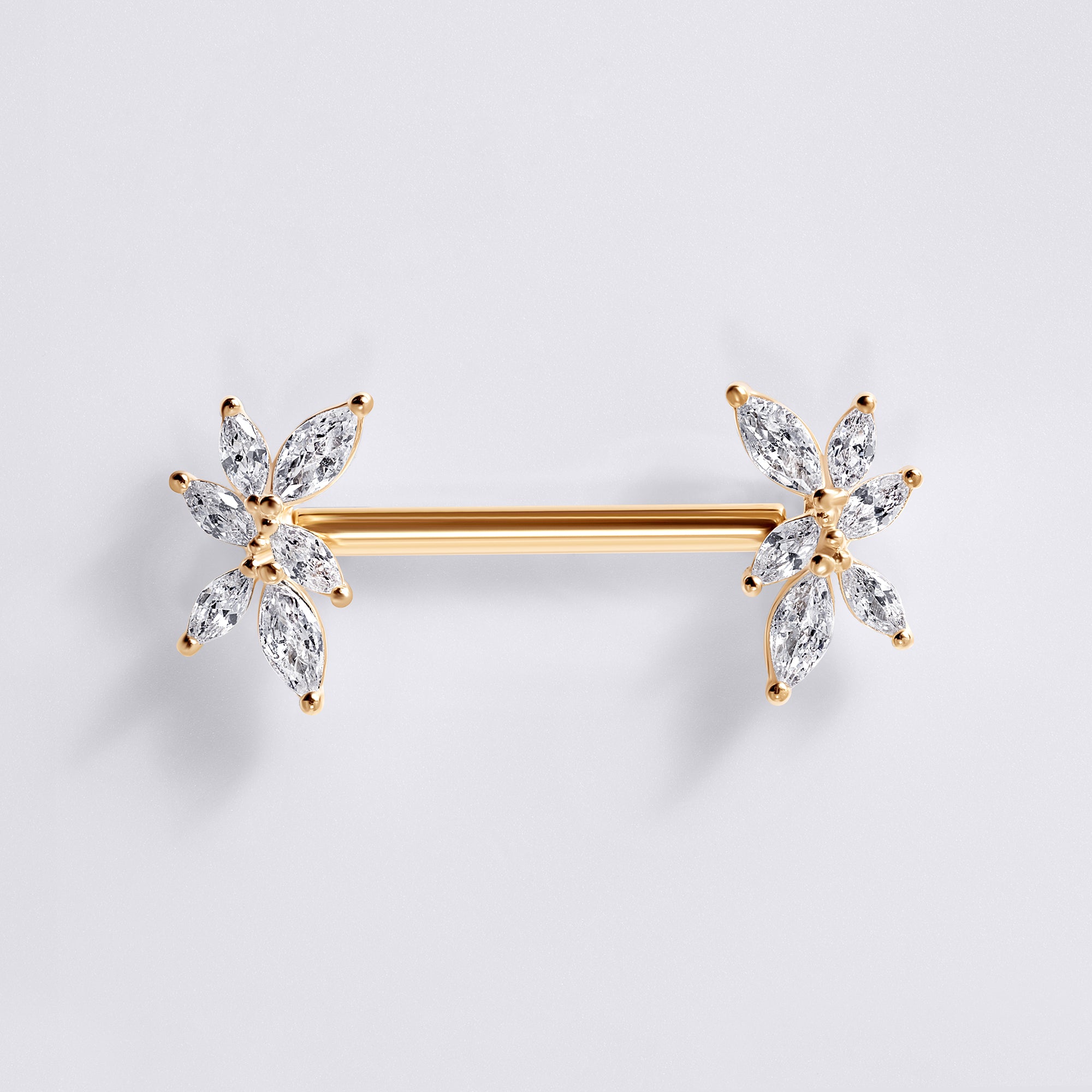 Flower Push Pin Nipple Ring