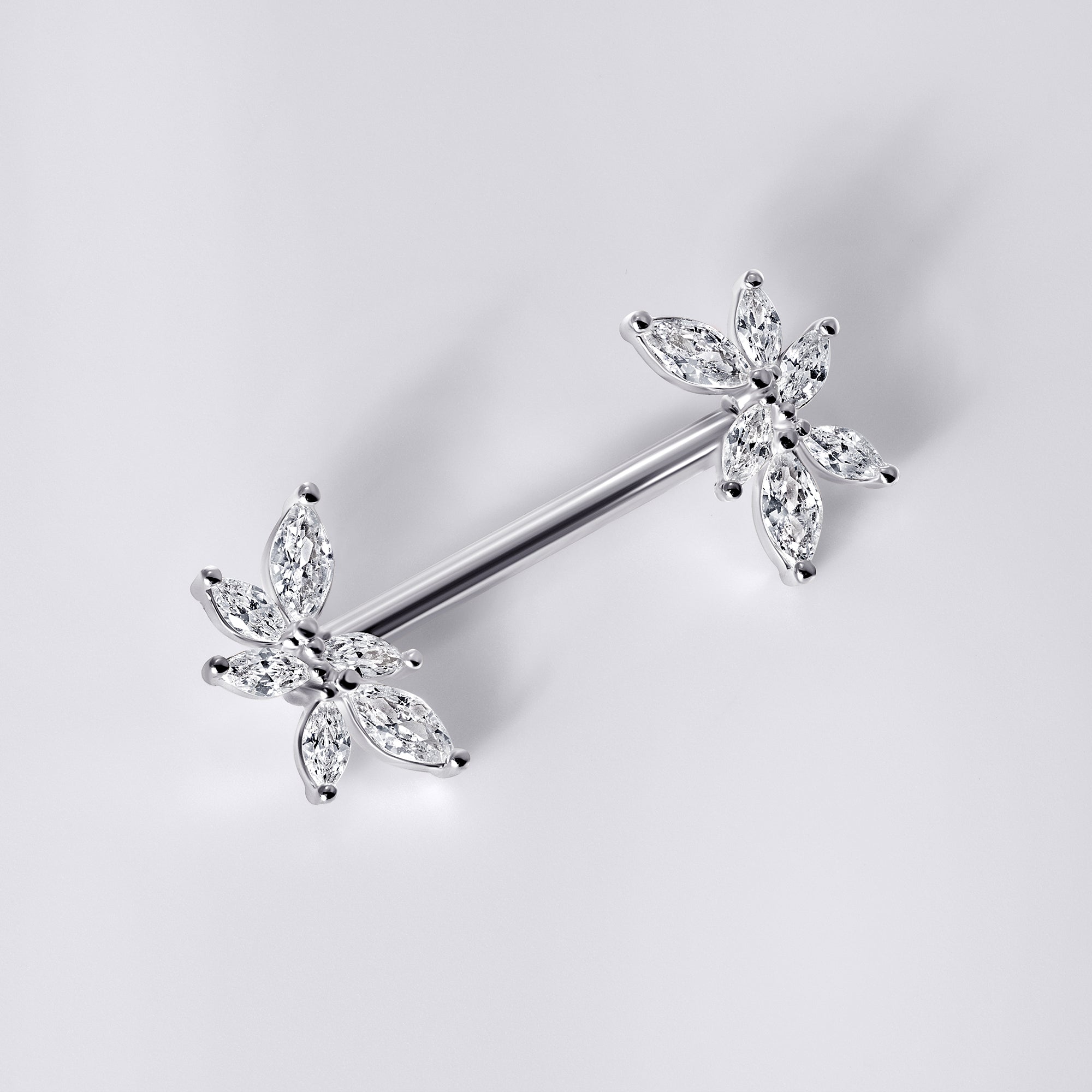 Flower Push Pin Nipple Ring