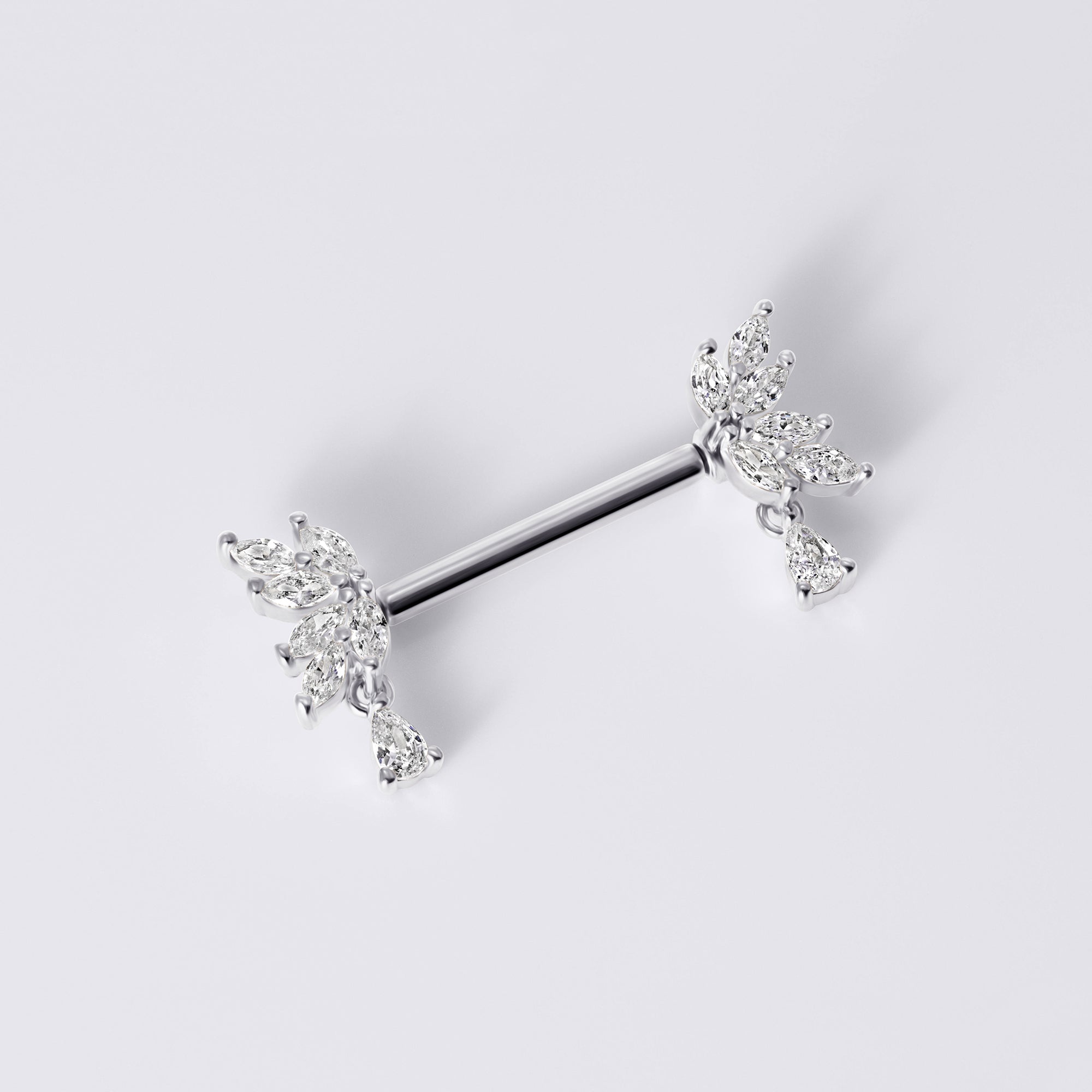 Flower Dangle Push Pin Nipple Ring