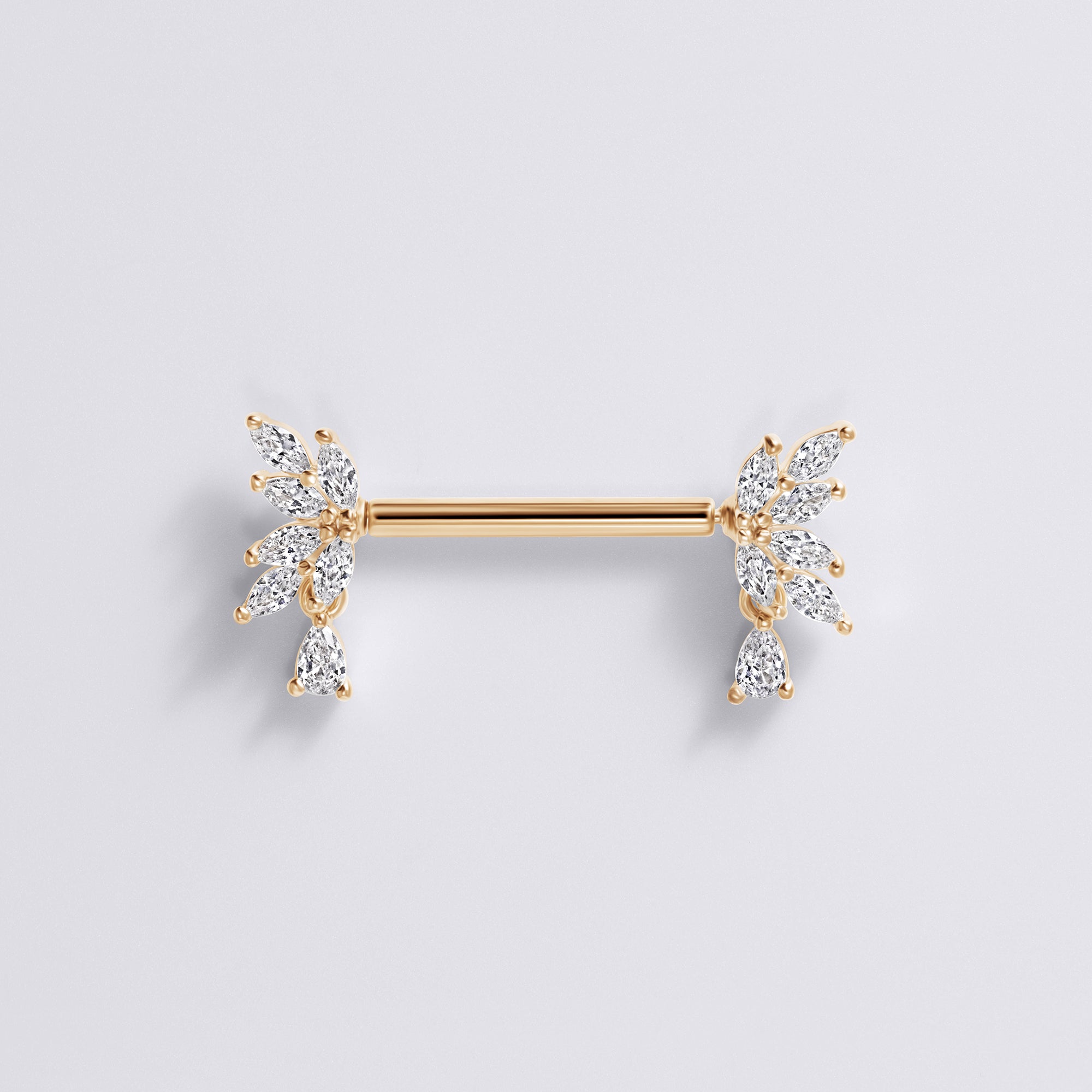 Flower Dangle Push Pin Nipple Ring