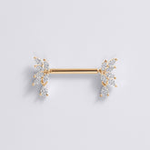 Flower Dangle Push Pin Nipple Ring