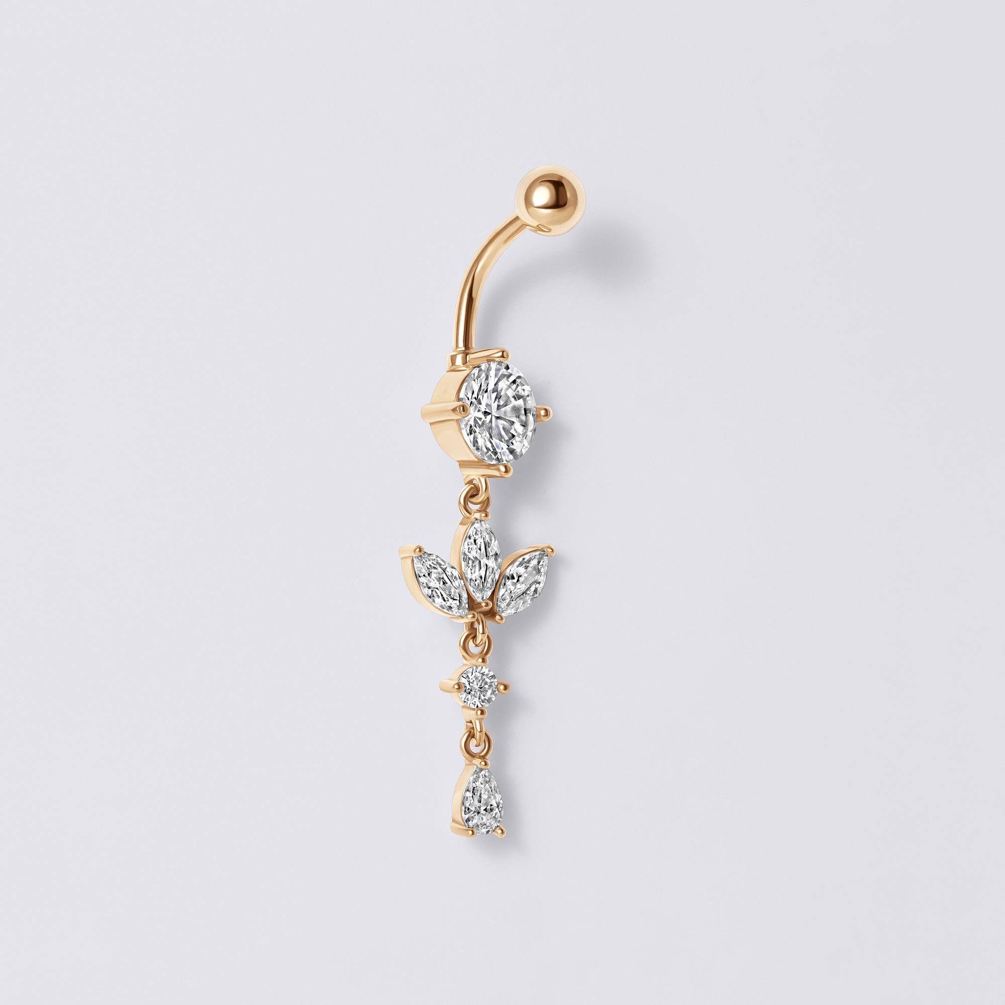 Marquise Dangle Belly Button Ring