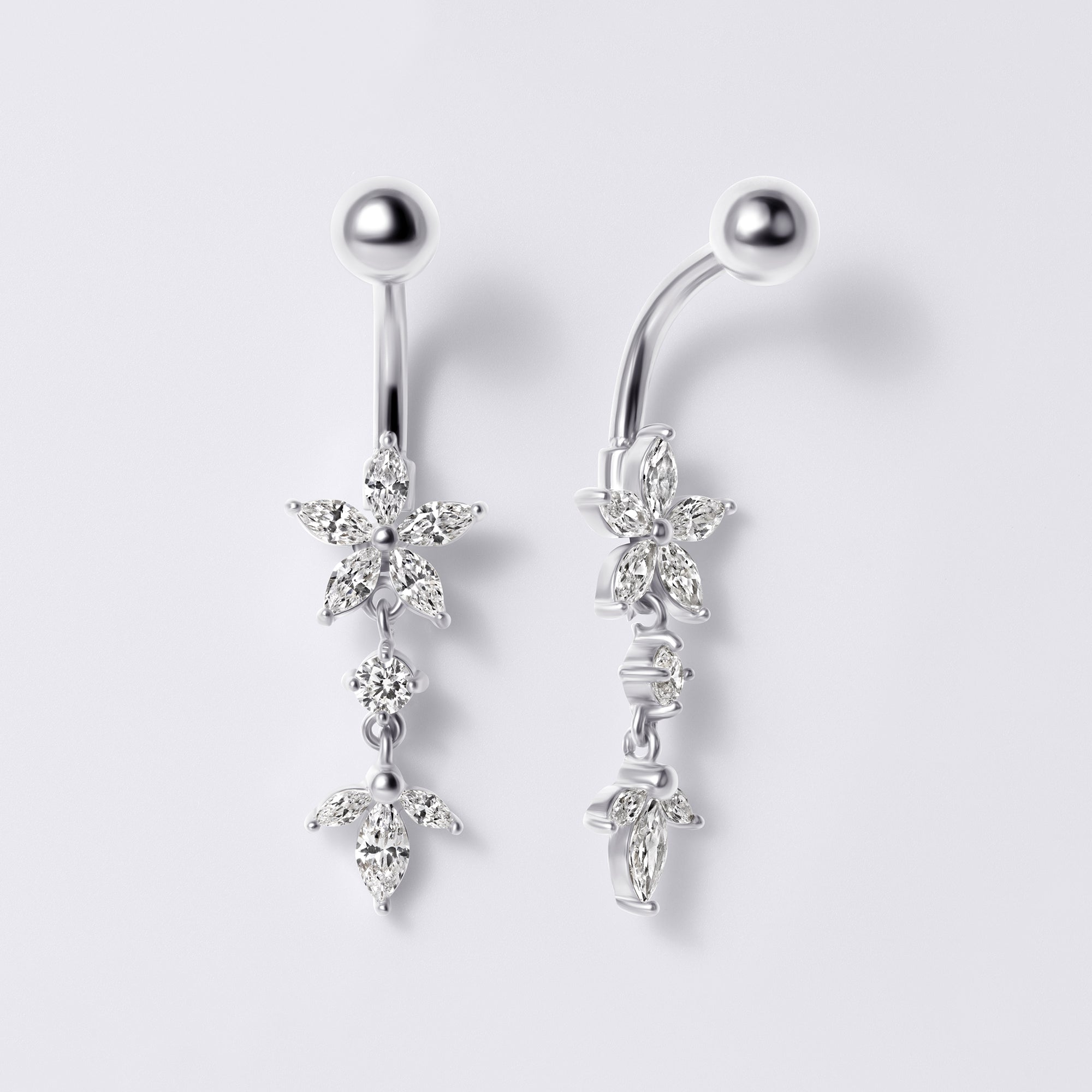 Flower Dangle Belly Button Ring