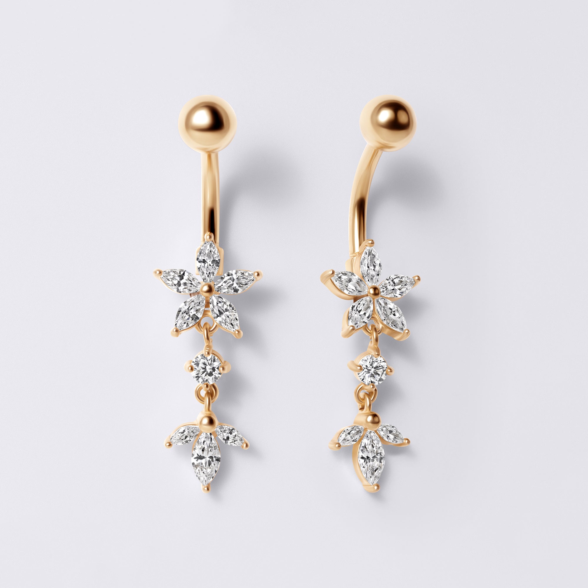 Flower Dangle Belly Button Ring