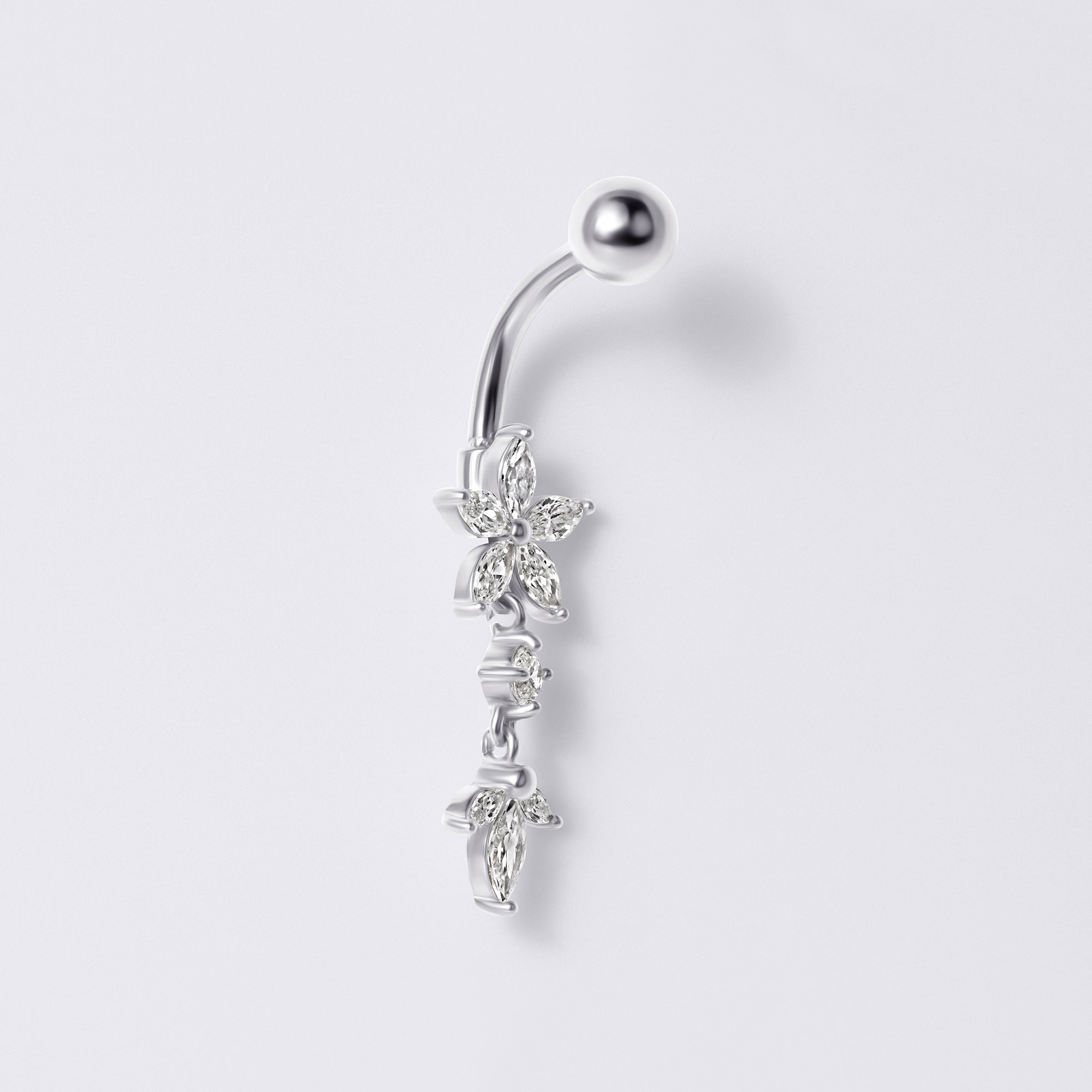 Flower Dangle Belly Button Ring