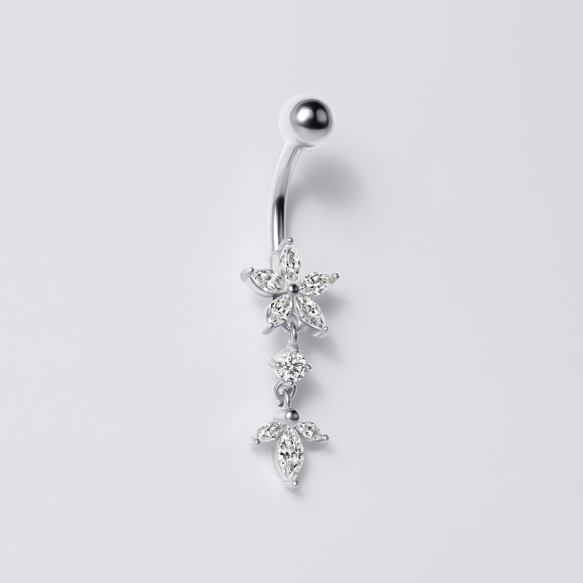 Flower Dangle Belly Button Ring