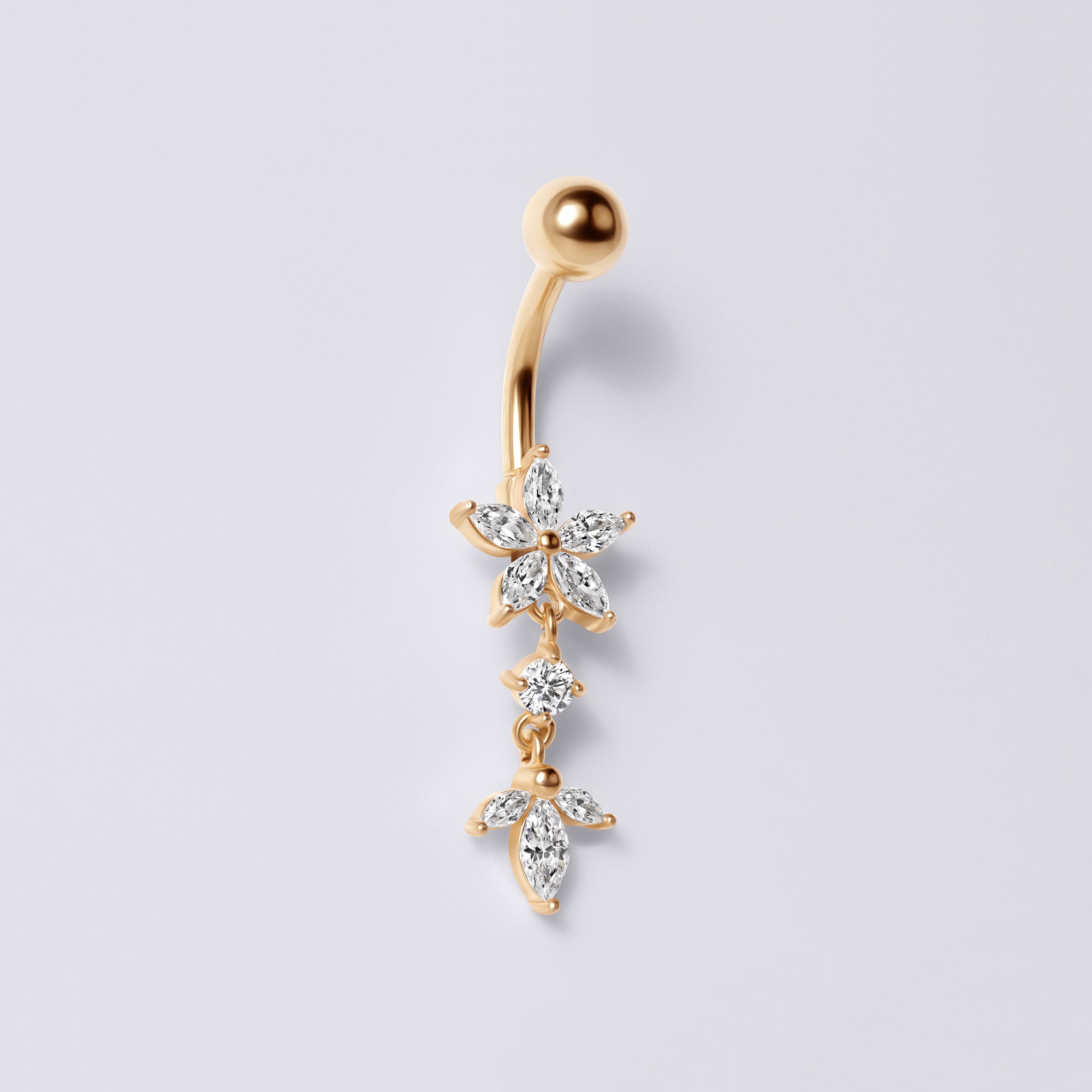 Flower Dangle Belly Button Ring