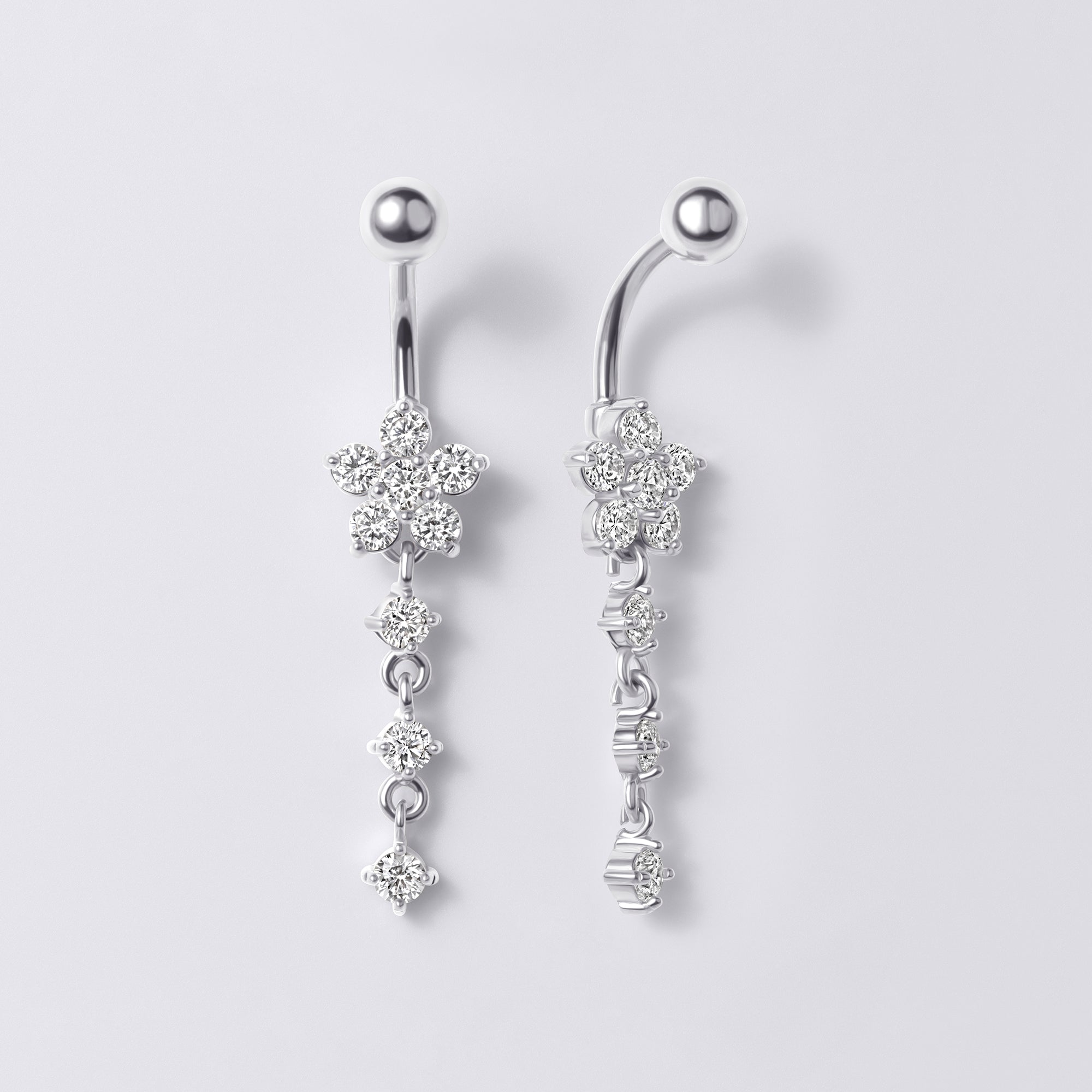 Flower Dangle Belly Button Ring