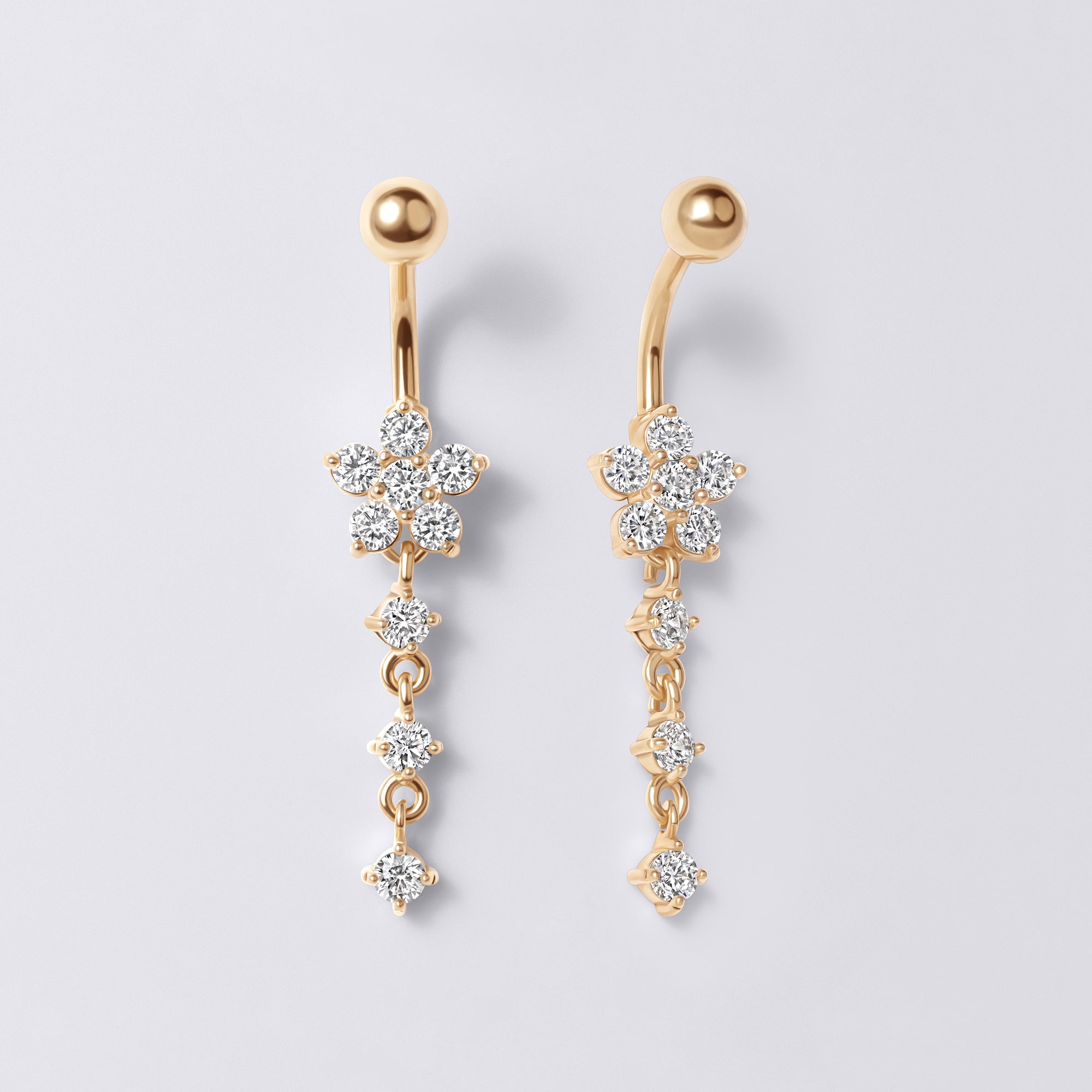 Flower Dangle Belly Button Ring