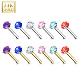 14Karat Gold Prong Stone Nose Stud. Nose Piercing. Nose Ring.