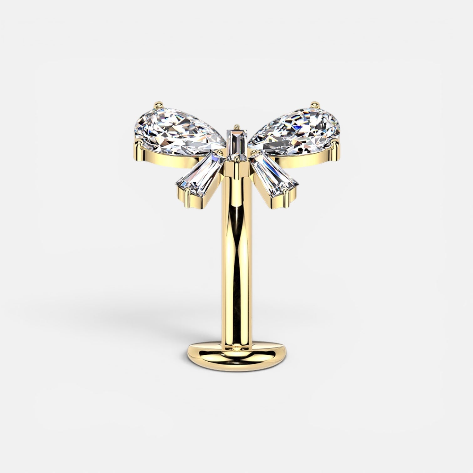 14g Bow Top Threadless Belly Button Ring