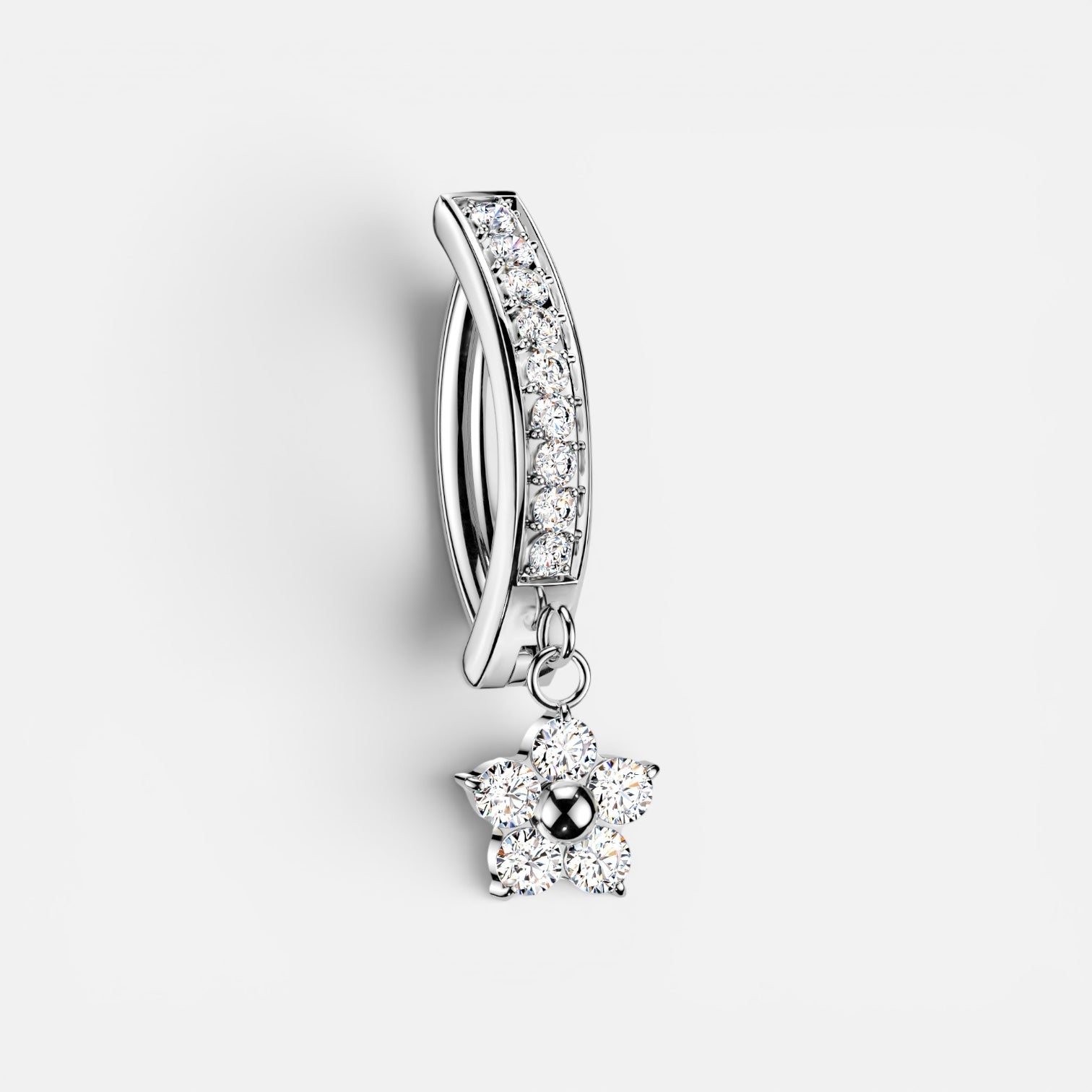 Dangle Flower Titanium Belly Ring