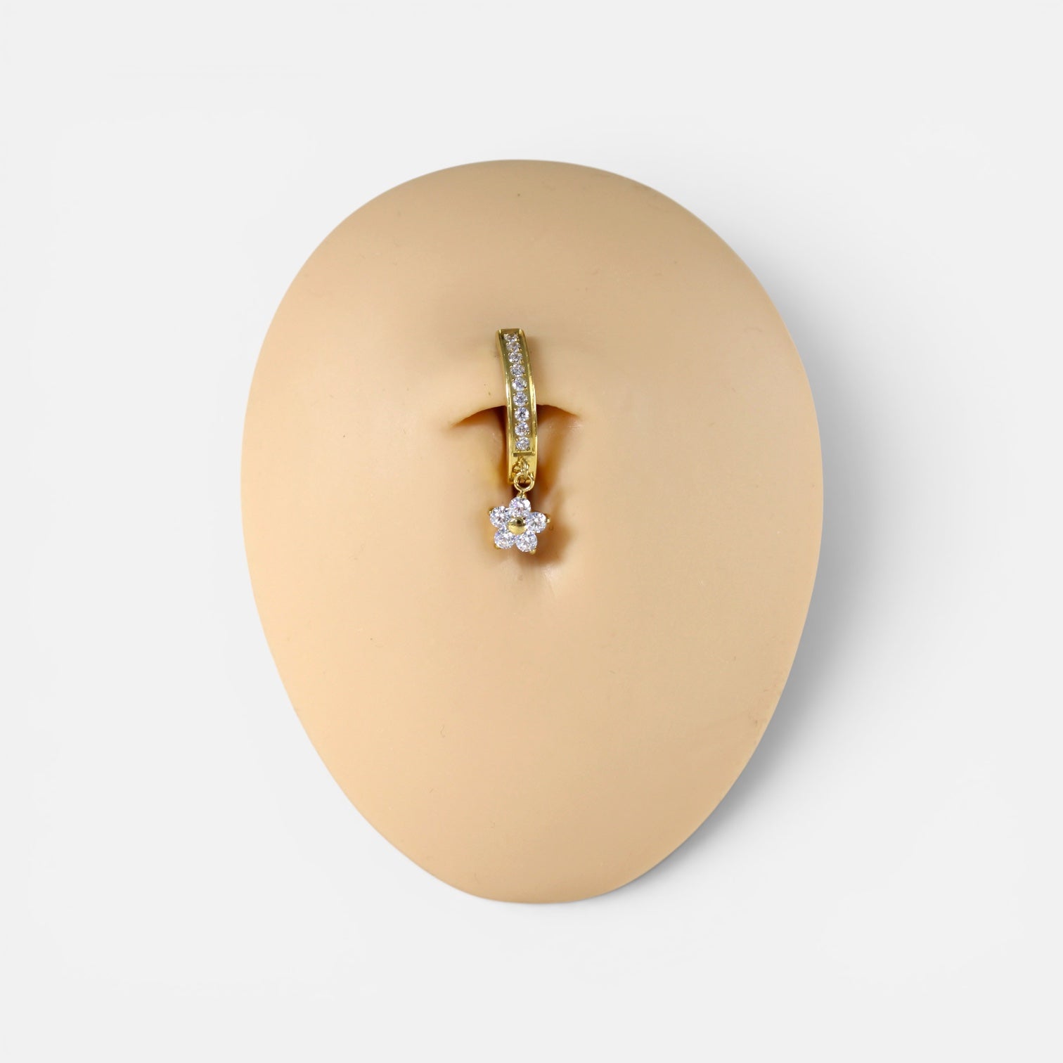Dangle Flower Titanium Belly Ring