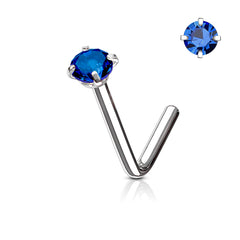 20G Clear Top L Shape Nose Stud. Nose Piercing. Nose Stud