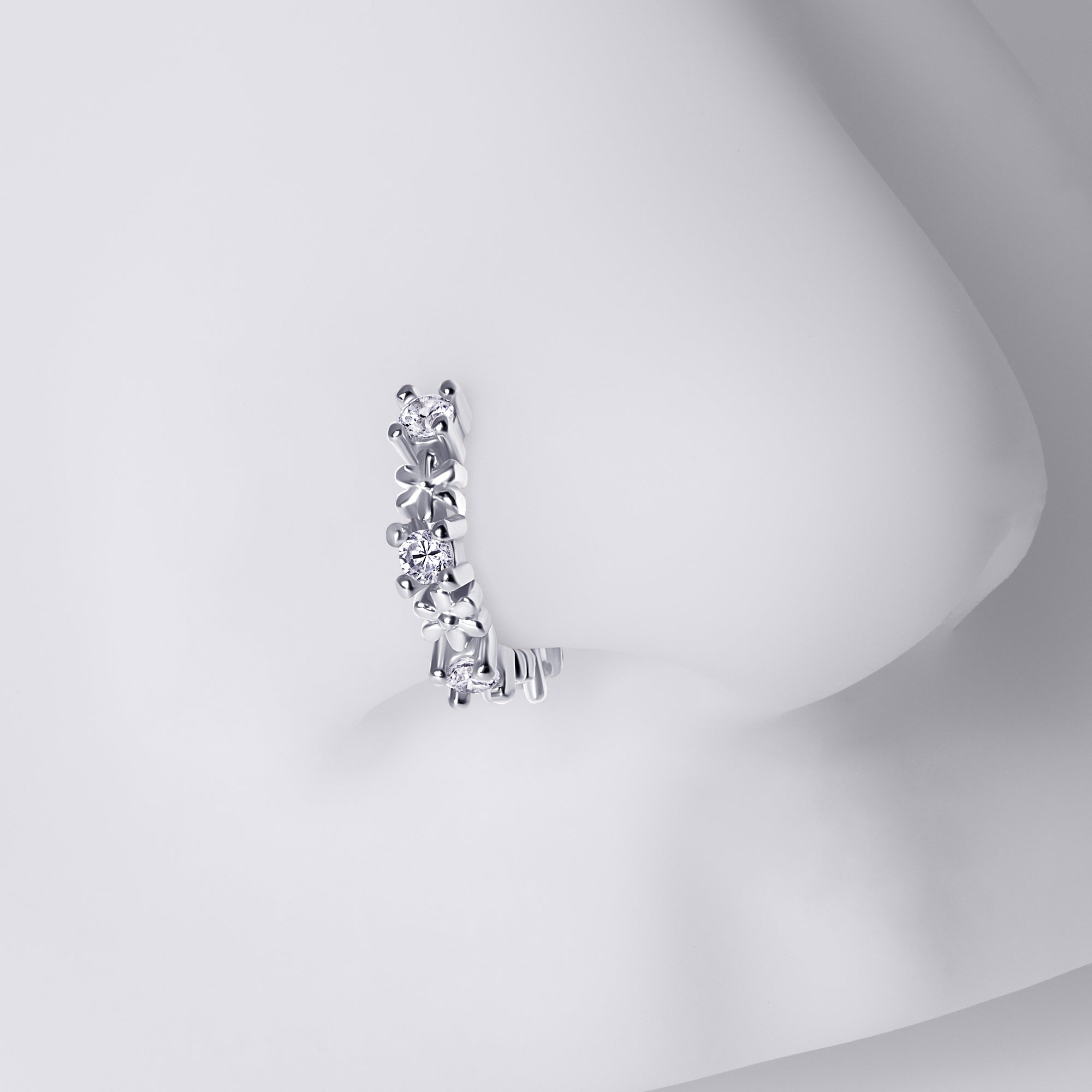 Flower Nose Piercing Hoop Ring