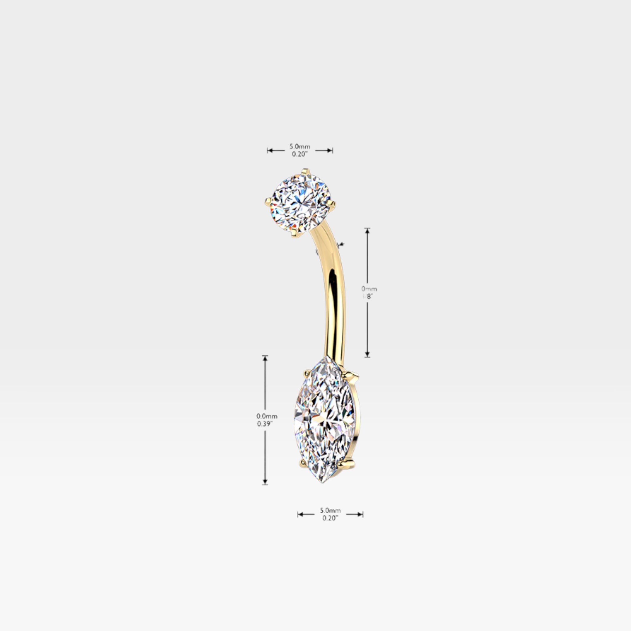 Marquise Cz Belly Button Ring