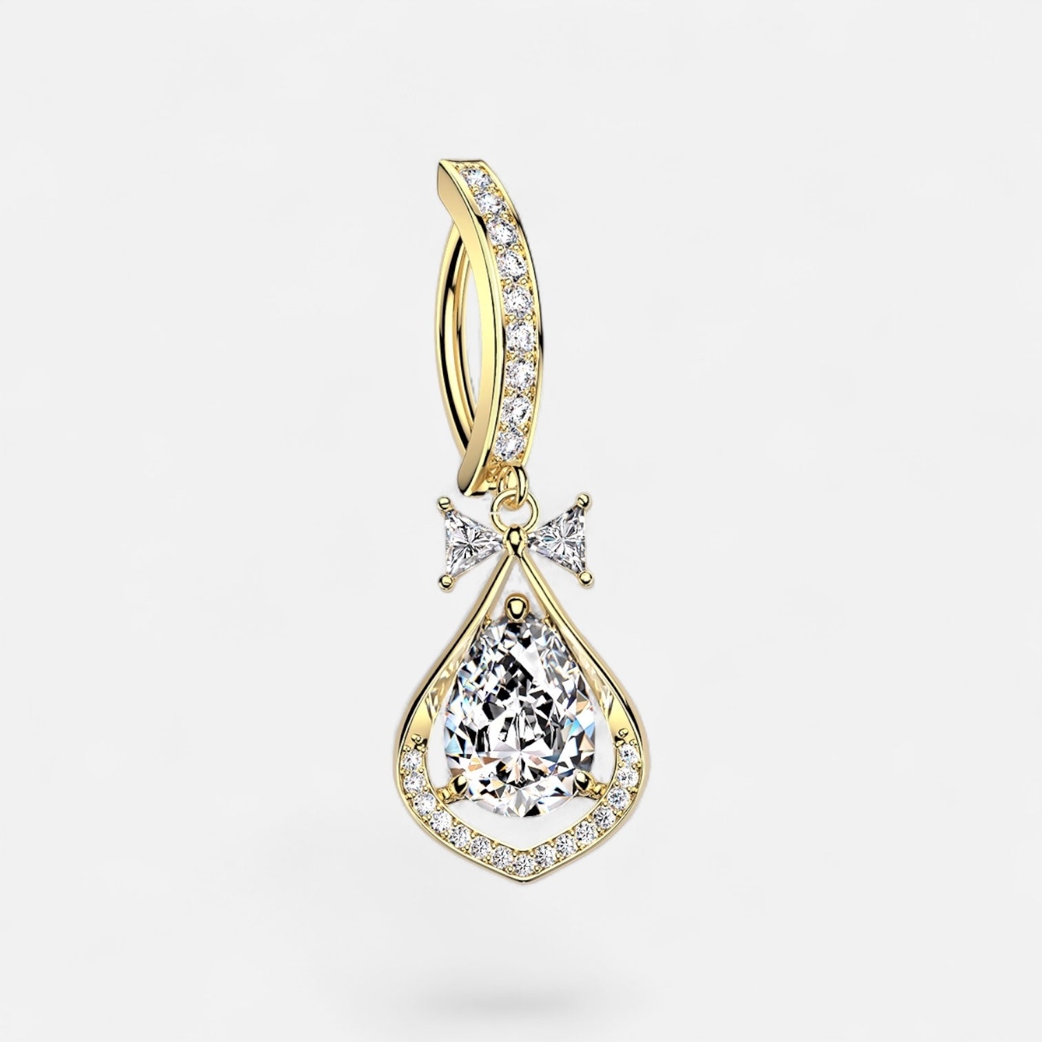 Pear Dangle Belly Button Ring