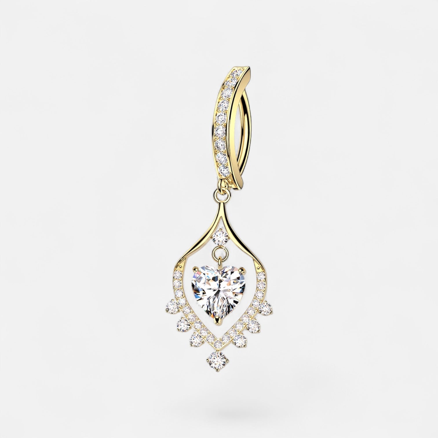 Dancing Heart Belly Button Ring
