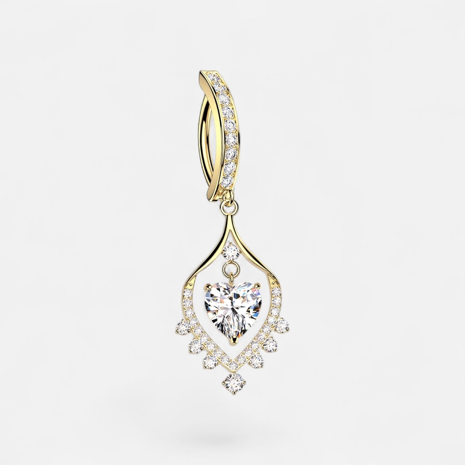 Dancing Heart Belly Button Ring