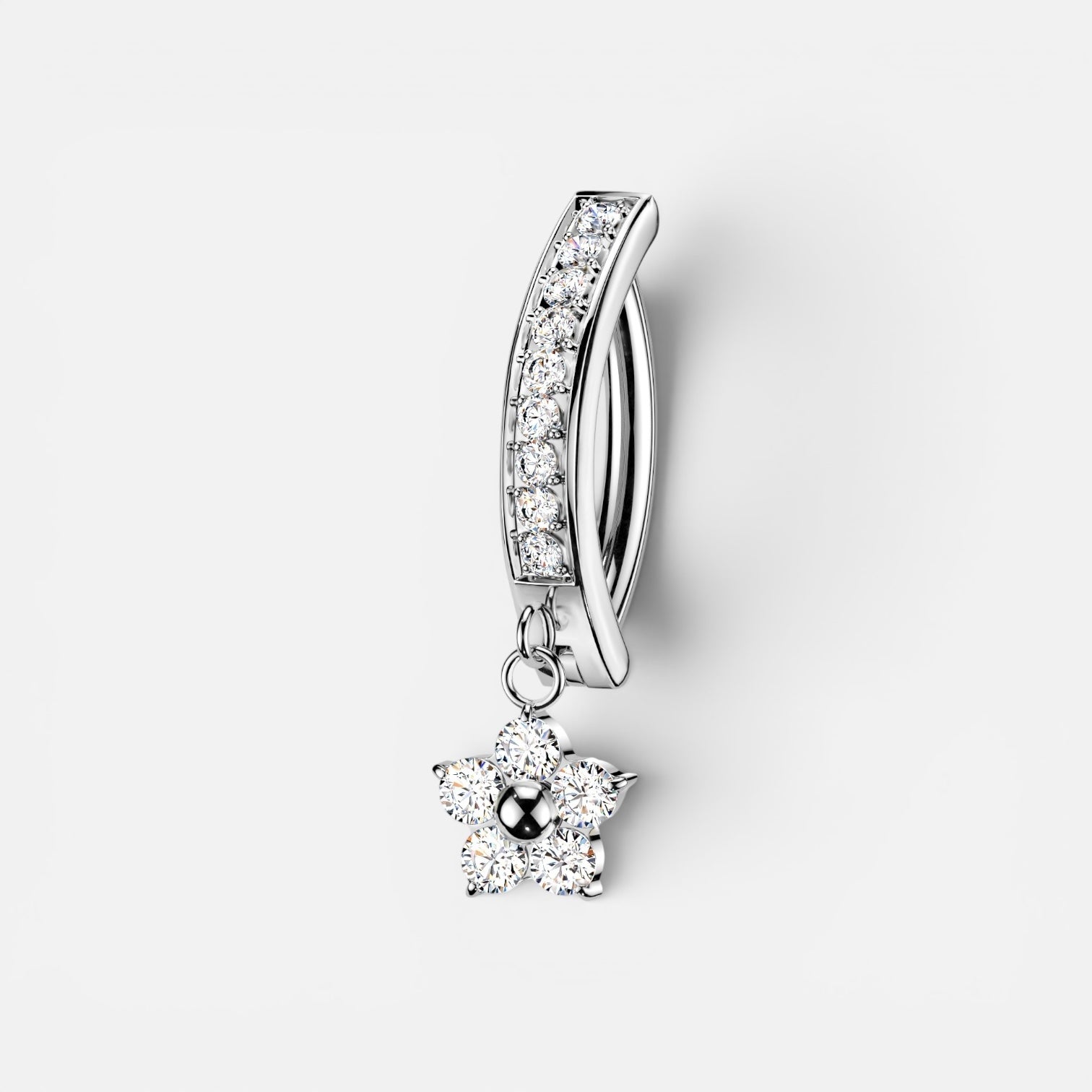 Dangle Flower Titanium Belly Ring