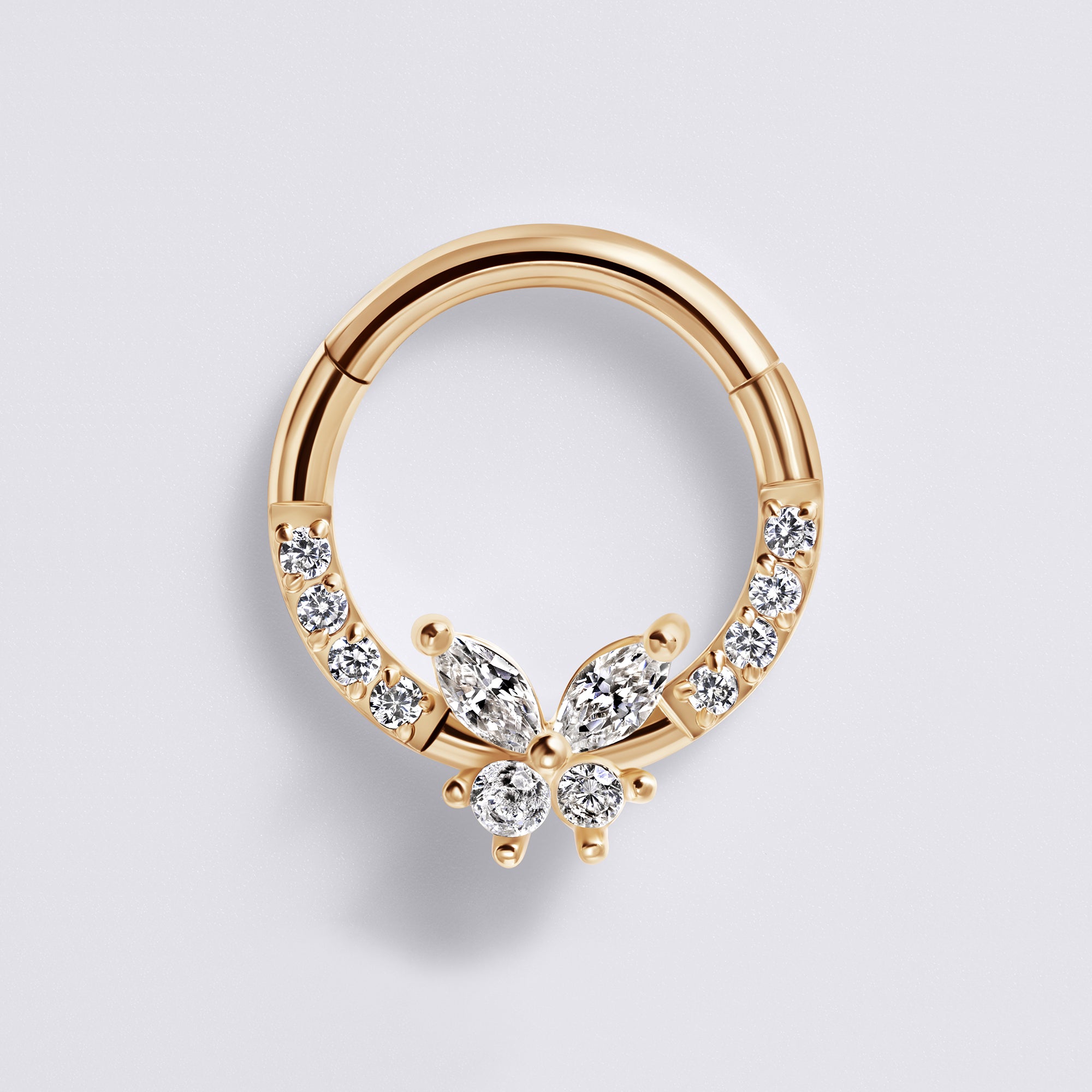 Dainty Butterfly CZ Septum Ring