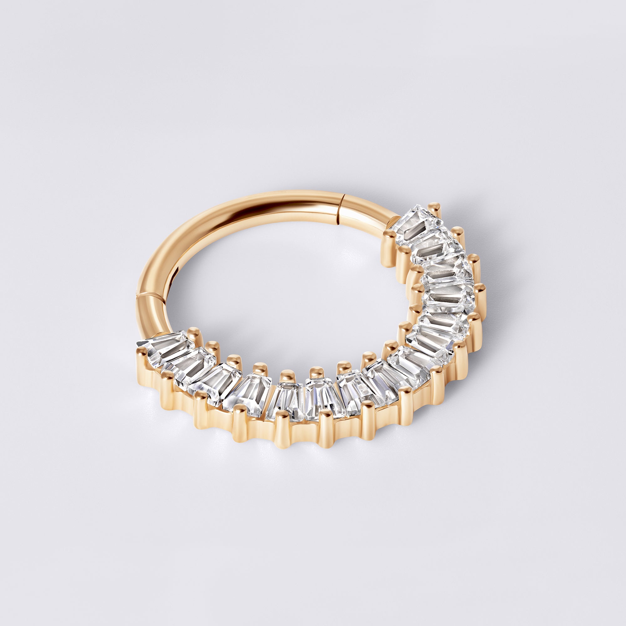 Baguette CZ Titanium Septum Ring