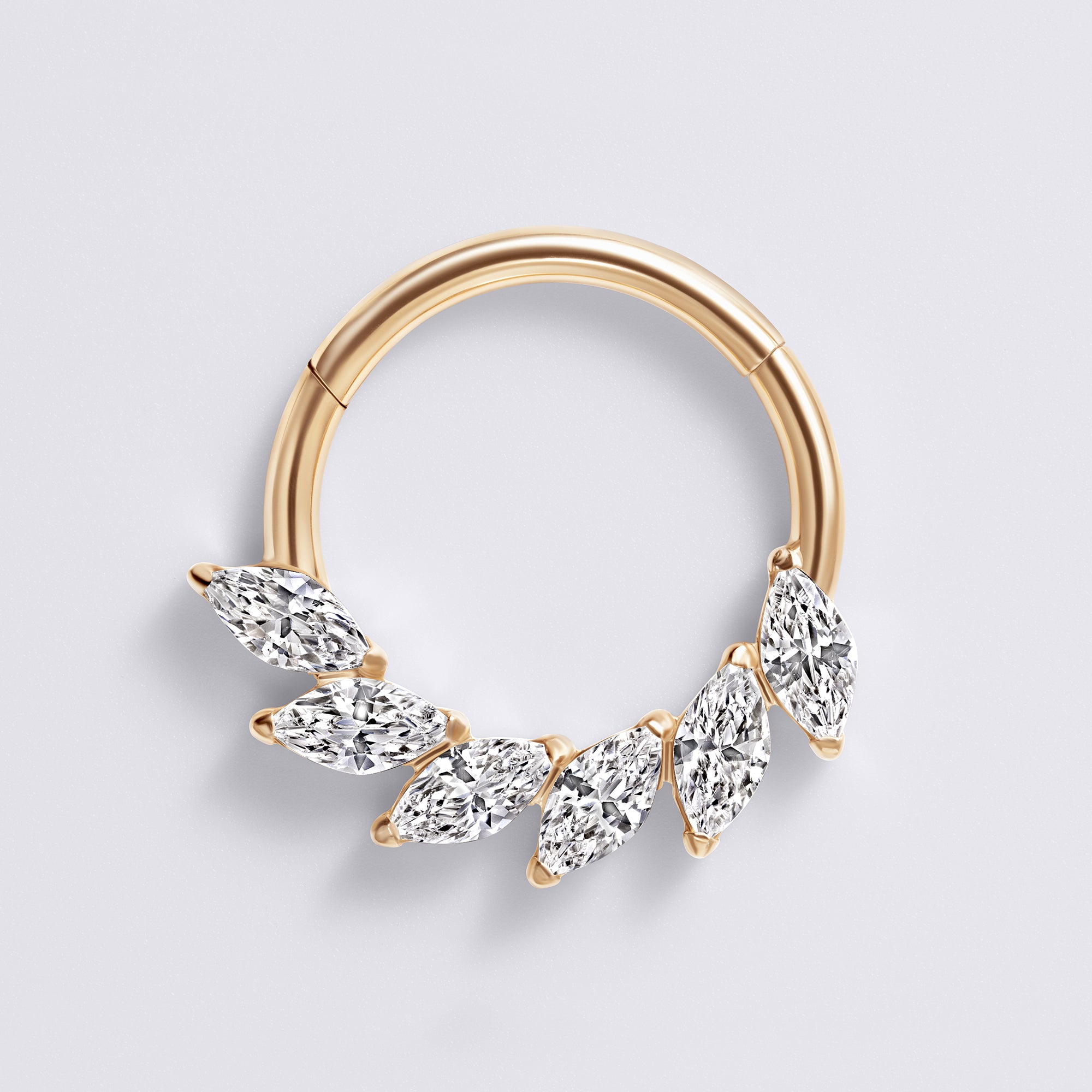 Marquise Swirl Cz Titanium Septum Ring