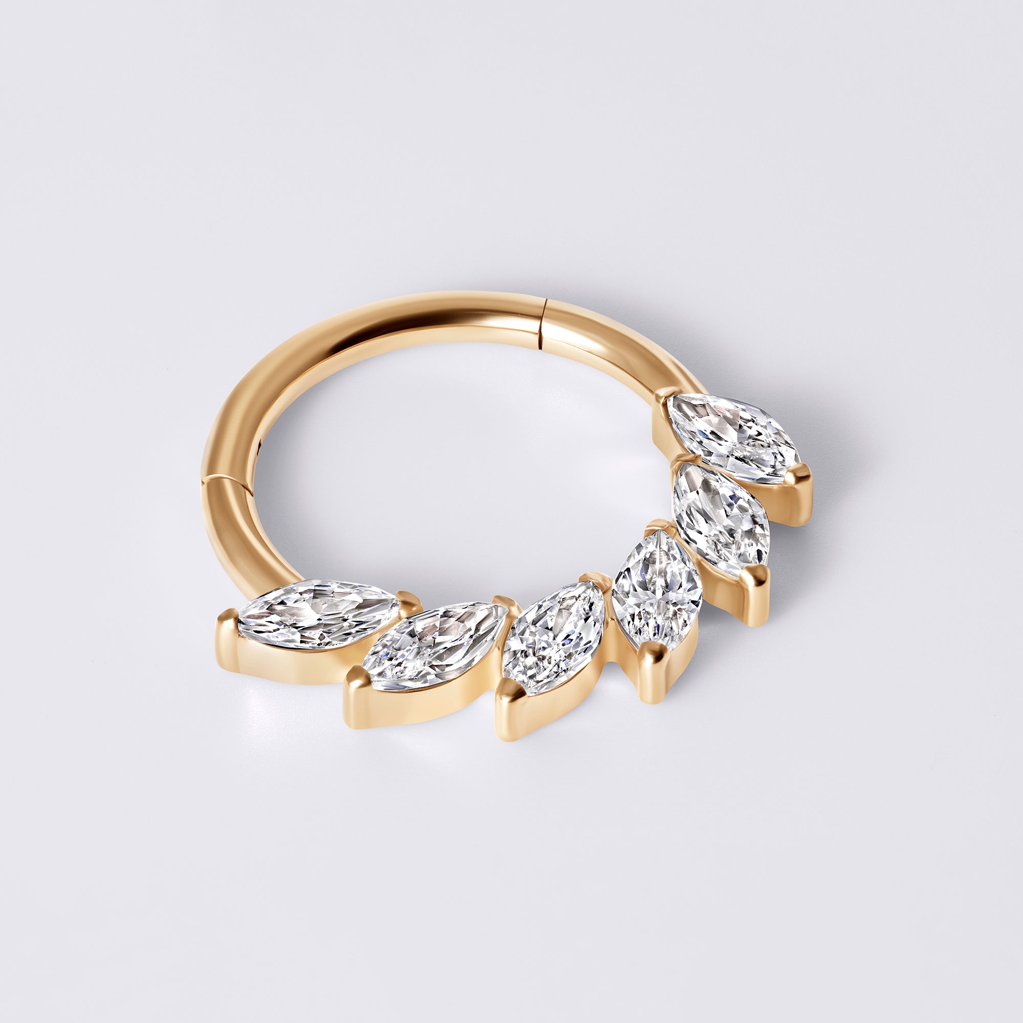Marquise Swirl Cz Titanium Septum Ring