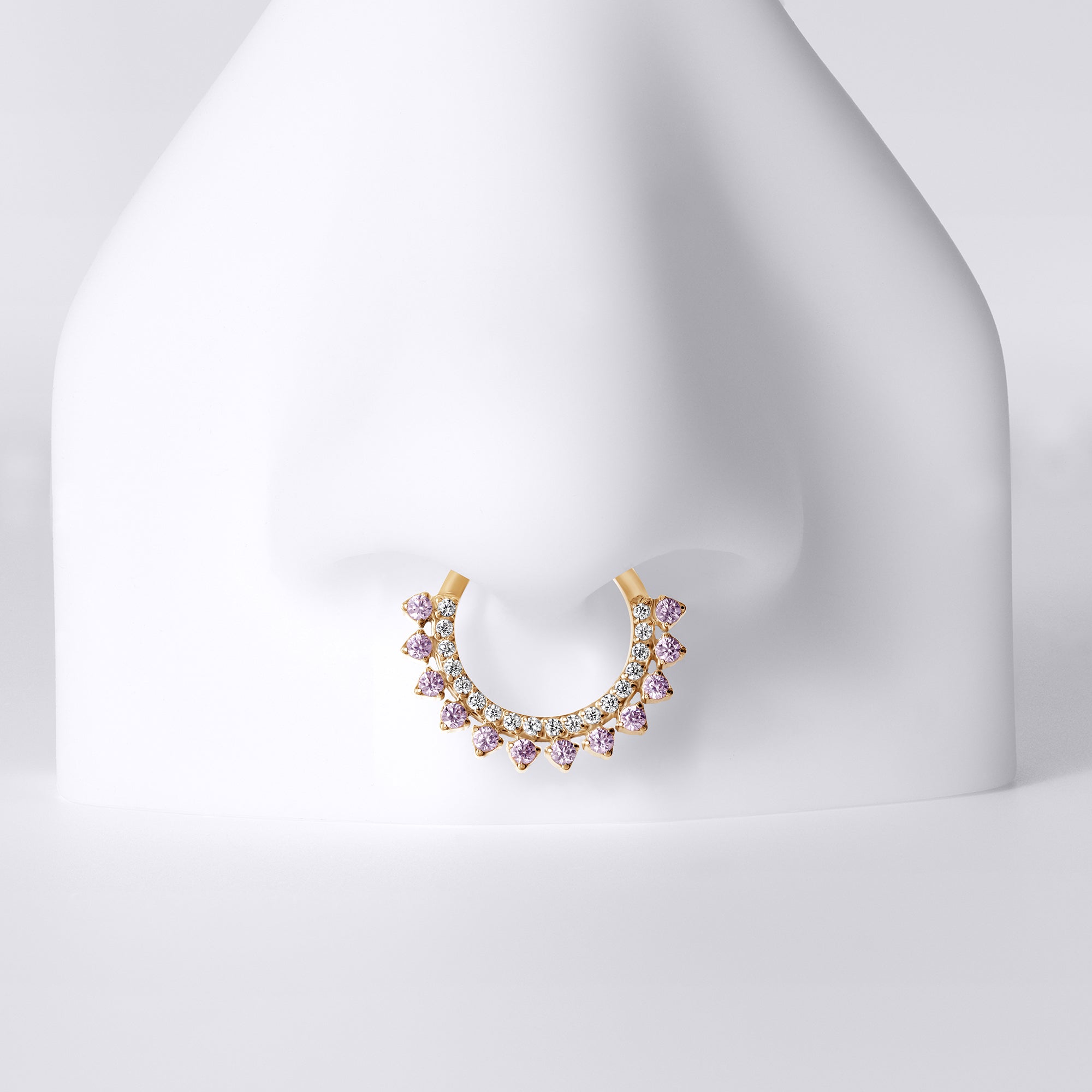 Double Row CZ Titanium Septum Ring