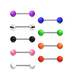 Pair of 14G Natural Stone Balls Nipple Barbell. Nipple Rings. Nipple Piercing. Nipple Jewelry