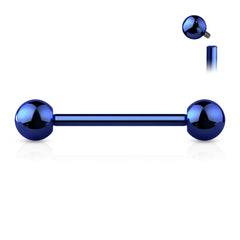 Pair of 14G Externally Threaded Implant Grade Titanium Plain Nipple Barbells. Nipple Rings. Nipple Jewelry. Nipple Piercing.