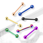 Pair of 14G Externally Threaded Implant Grade Titanium Plain Nipple Barbells. Nipple Rings. Nipple Jewelry. Nipple Piercing.