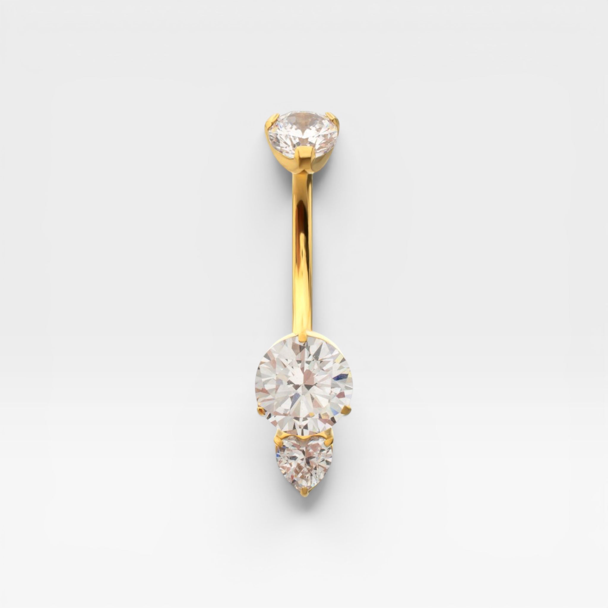 Luxe Drop Heart Gem Titanium Belly Button Ring