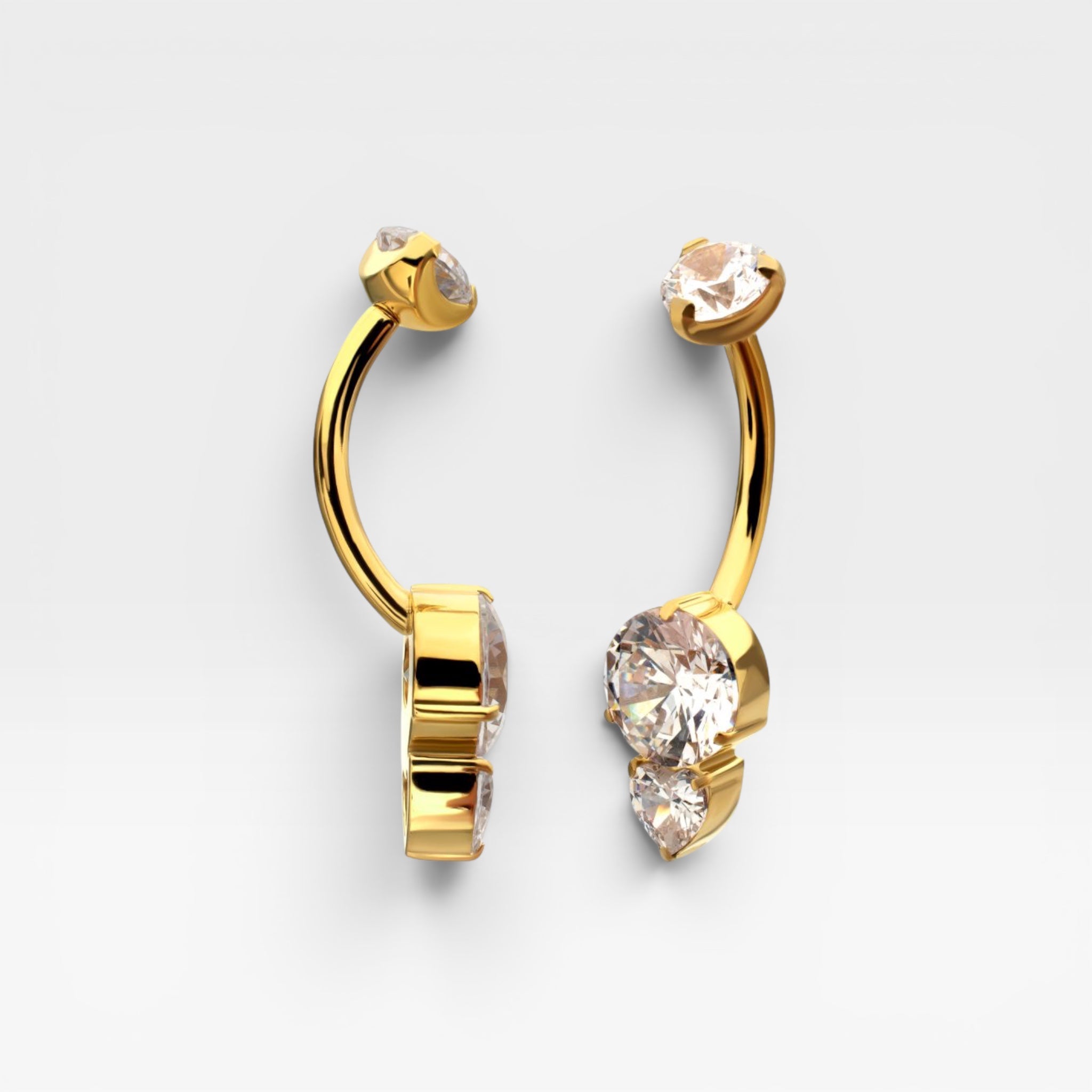 Luxe Drop Heart Gem Titanium Belly Button Ring