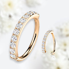 Rose Gold 8MM 10MM Single Line Sparkling Stones Bendable Nose Hoop. Cartilage Hoop. Tragus Hoop. Helix Piercing. Nose Piercing. Nose Ring.