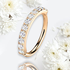 Rose Gold 8MM 10MM Single Line Sparkling Stones Bendable Nose Hoop. Cartilage Hoop. Tragus Hoop. Helix Piercing. Nose Piercing. Nose Ring.