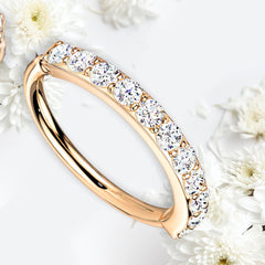 Rose Gold 8MM 10MM Single Line Sparkling Stones Bendable Nose Hoop. Cartilage Hoop. Tragus Hoop. Helix Piercing. Nose Piercing. Nose Ring.