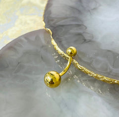 14G Implant Grade Titanium Plain Gold Belly Button Ring