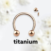 16G Implant Grade Titanium Internally Threaded Rose Gold 8MM 10MM Horseshoe Ring
