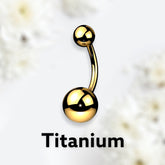 14G Implant Grade Titanium Plain Gold Belly Button Ring